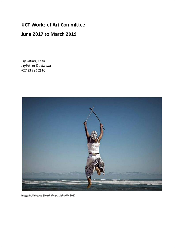 Cover of UCT Works of Art Committee (WOAC) Annual Report 2019